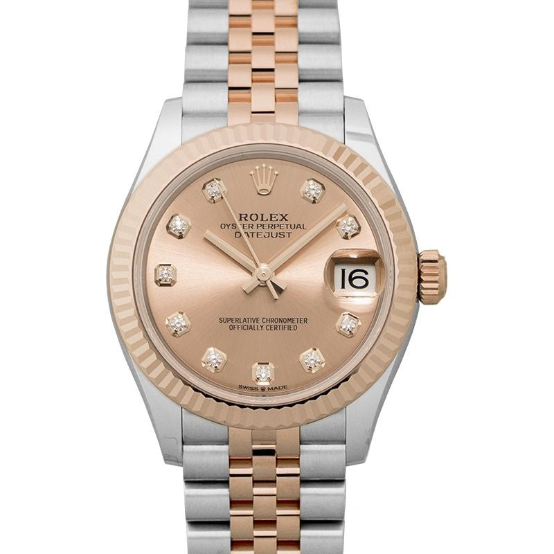 Datejust 31 mm Red Dial in Stainless Steel, Everose Gold 278271-0024G