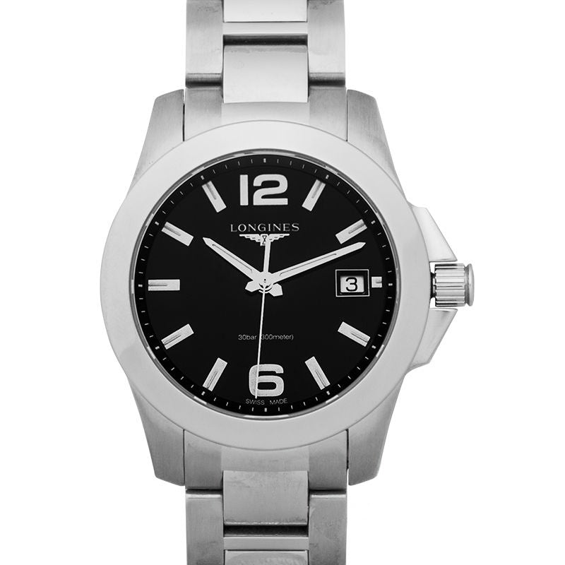 Longines Conquest 34 mm Black Dial in Stainless Steel L33774586