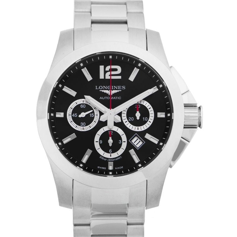 Longines Conquest 44 mm Black Dial in Stainless Steel L38014566