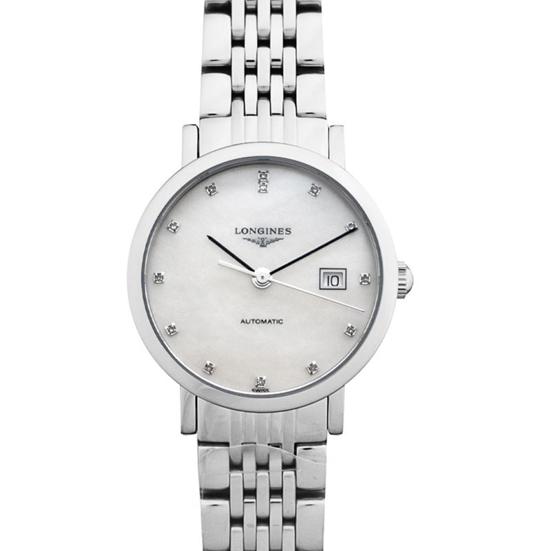 Montre Longines Elegant Collection 29 mm, cadran blanc, acier inoxydable L43104876