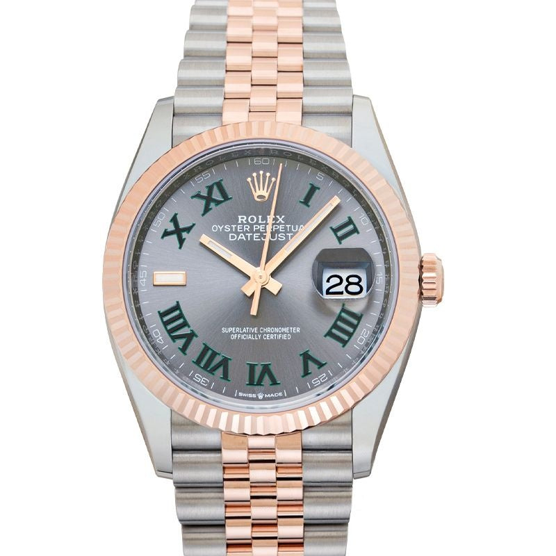 Datejust 36 mm Grey Dial in Stainless Steel, Everose Gold 126231-0029