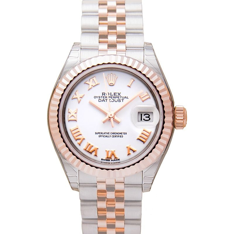 Lady Datejust 28.00 mm White Dial in Stainless Steel, Everose Gold 279171-0021