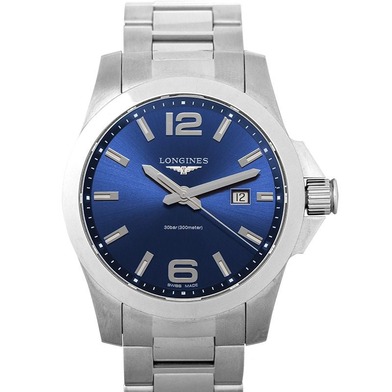 Longines Conquest 43 mm Blue Dial in Stainless Steel L37604966
