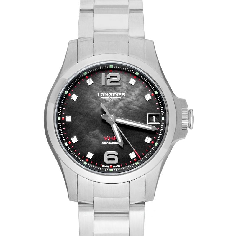 Longines Conquest ? 36.00?mm Black mother-of-pearl Dial in Stainless Steel L33164886