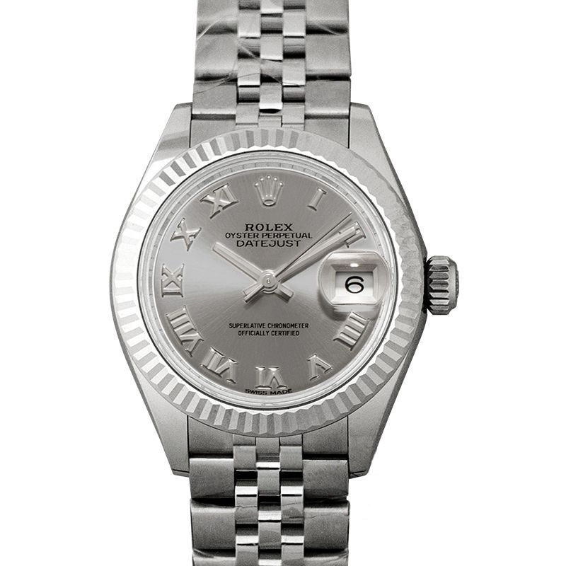 Lady Datejust 28 mm Silver Dial in Stainless Steel, White Gold 279174-0007