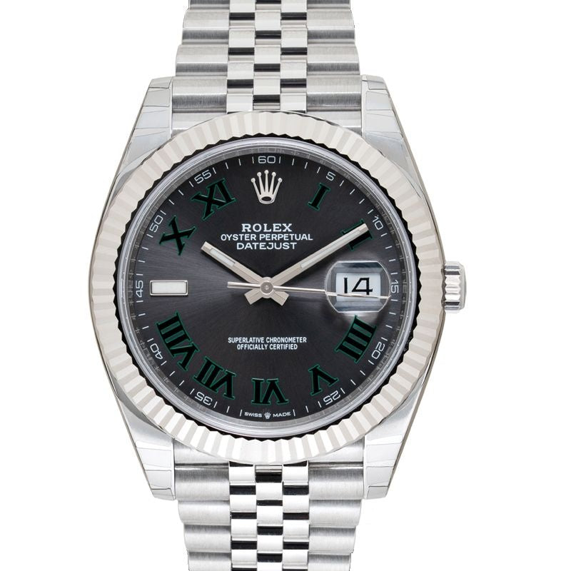 Datejust 41 mm Slate Dial in Stainless Steel, White Gold 126334