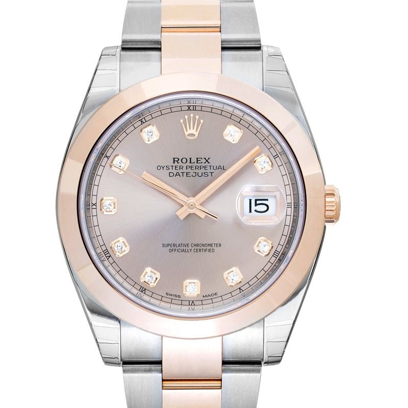 Datejust 41.00 mm Pink Dial in Stainless Steel, Everose Gold 126301-0007