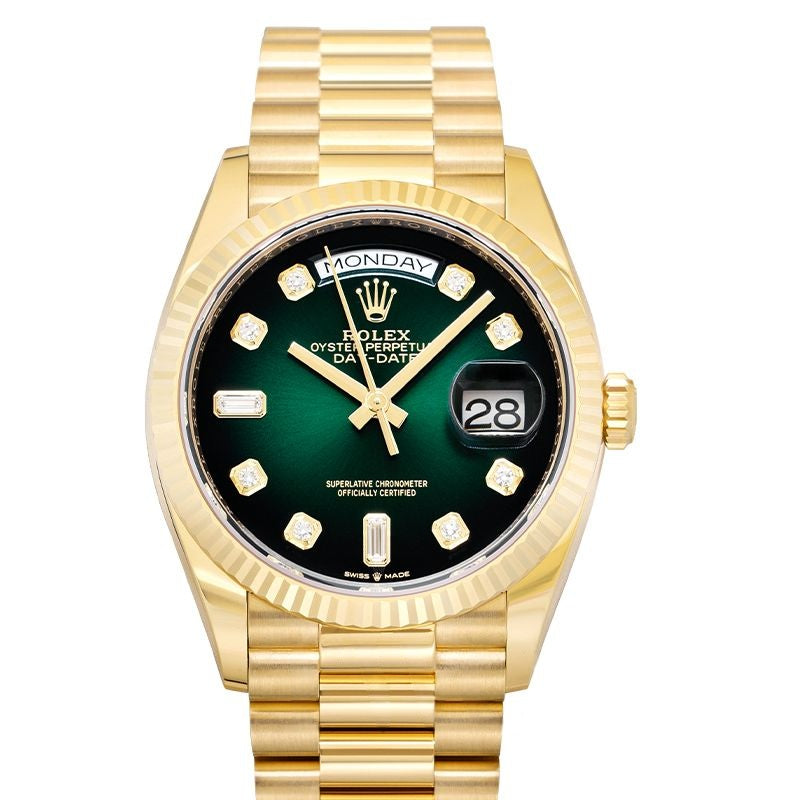 Day Date 36 mm Green Dial in 18k Yellow Gold 128238A Green