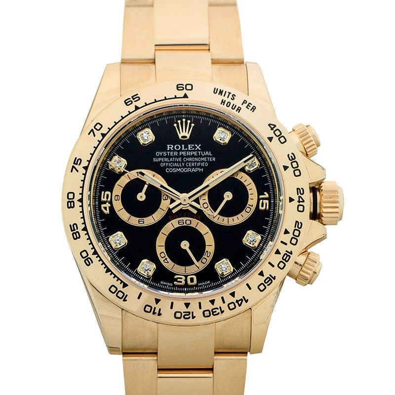 Cosmograph Daytona 40 mm Black Dial in 18k Yellow Gold 116508-0016