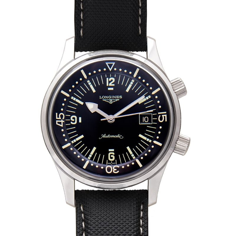 Longines Heritage 42 mm Black Dial in Stainless Steel L36744500