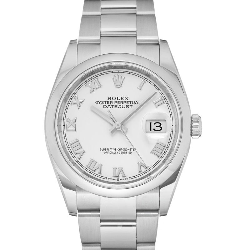 Datejust 36 mm White Dial in Stainless Steel 126200-0008