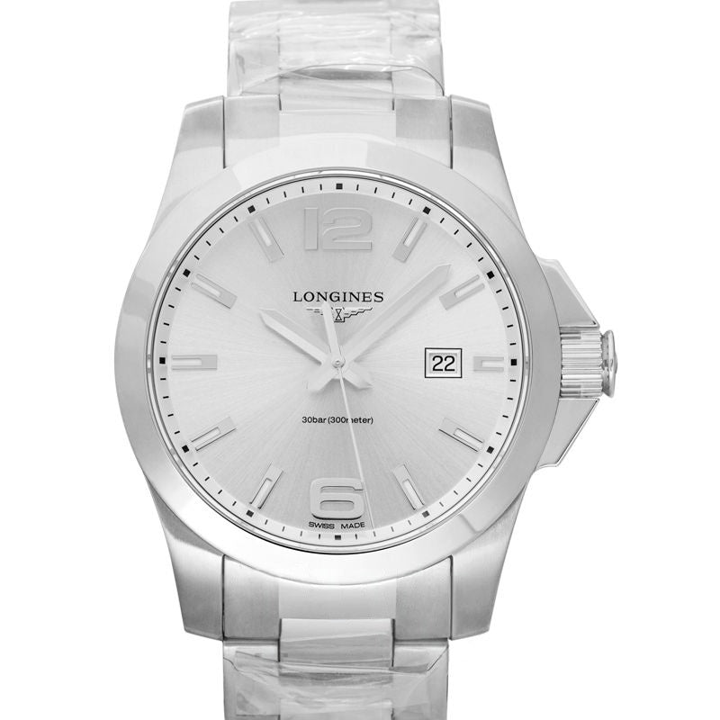 Longines Conquest 43 mm Silver Dial in Stainless Steel L37604766