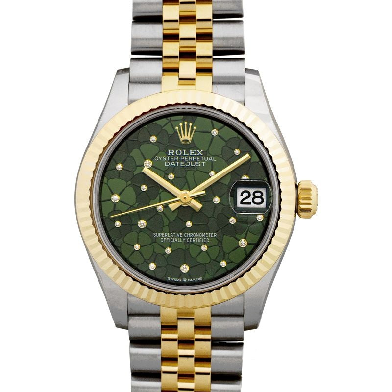 Datejust 31 mm Green Dial in Stainless Steel, Yellow Gold 278273-0032