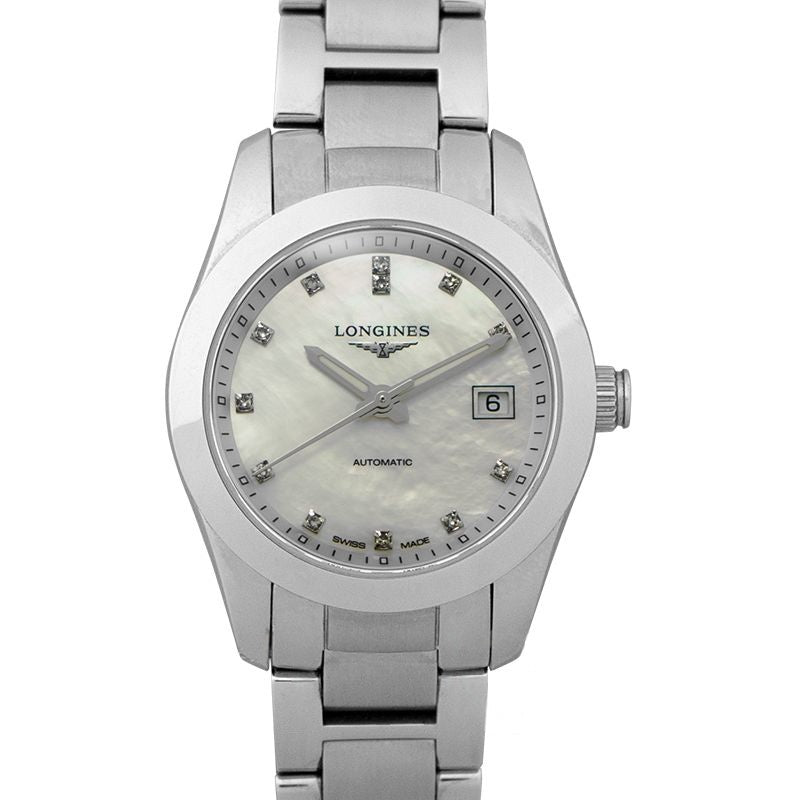 Conquest Classic 29.5 mm White Mother of Pearl Dial in Stainless Steel L22854876