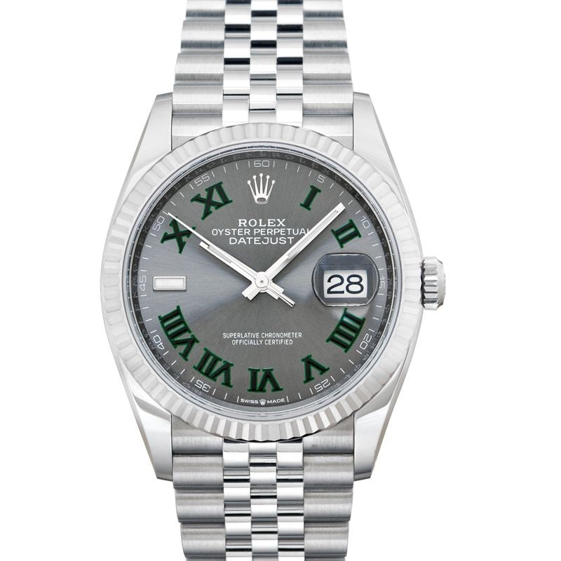 Datejust 36 mm Grey Dial in Stainless Steel, White Gold 126234-0045