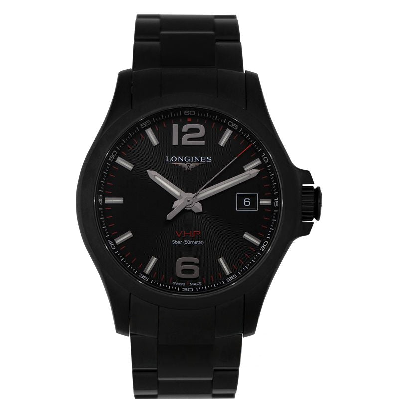 Longines Conquest 43 mm Black Dial in Stainless Steel L37262566