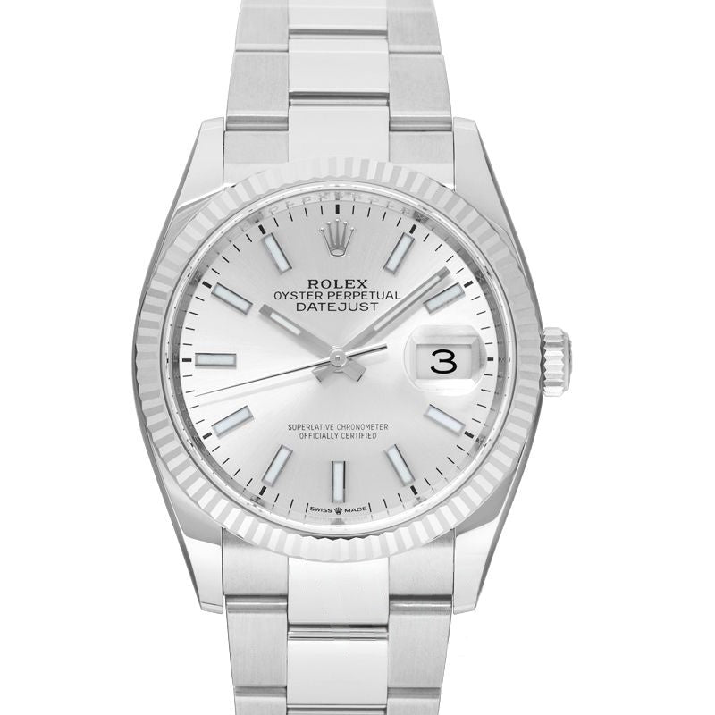 Datejust 36 mm Silver Dial in Stainless Steel, White Gold 126234 Sliver Oyster