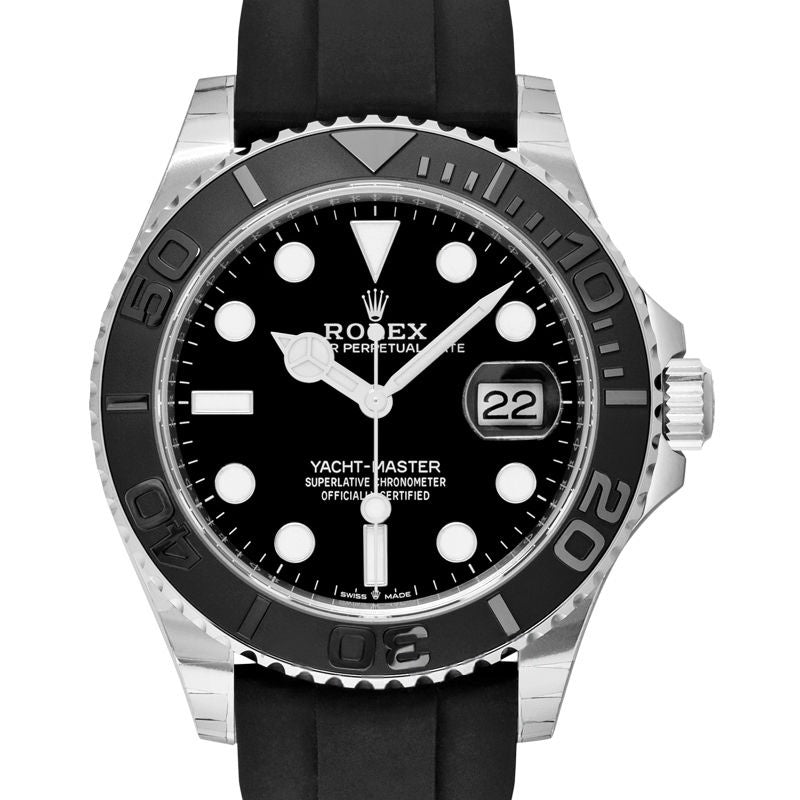 Yacht Master 42 mm Black Dial in 18k White Gold 226659
