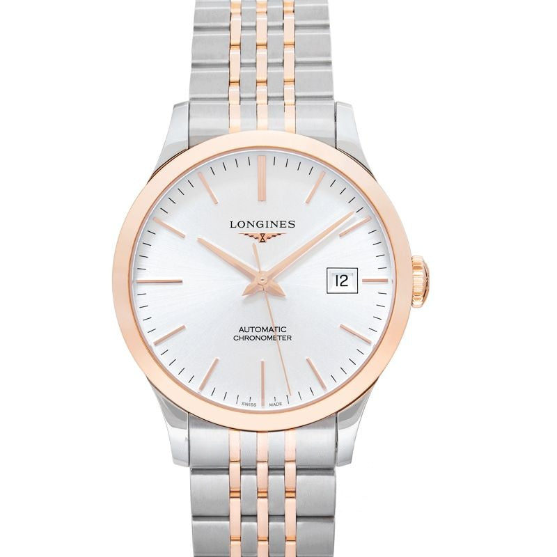 Record 38.5mm Silver Dial in Stainless Steel L28205727