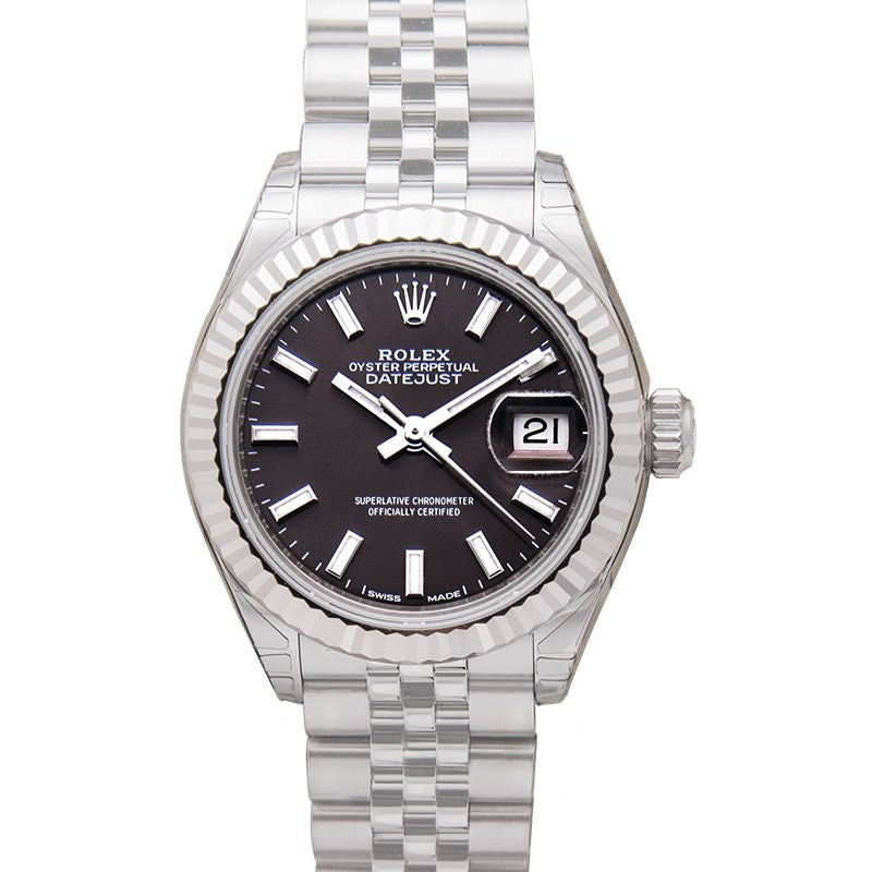 Lady Datejust 28 mm Silver Dial in Stainless Steel, White Gold 279174-0011