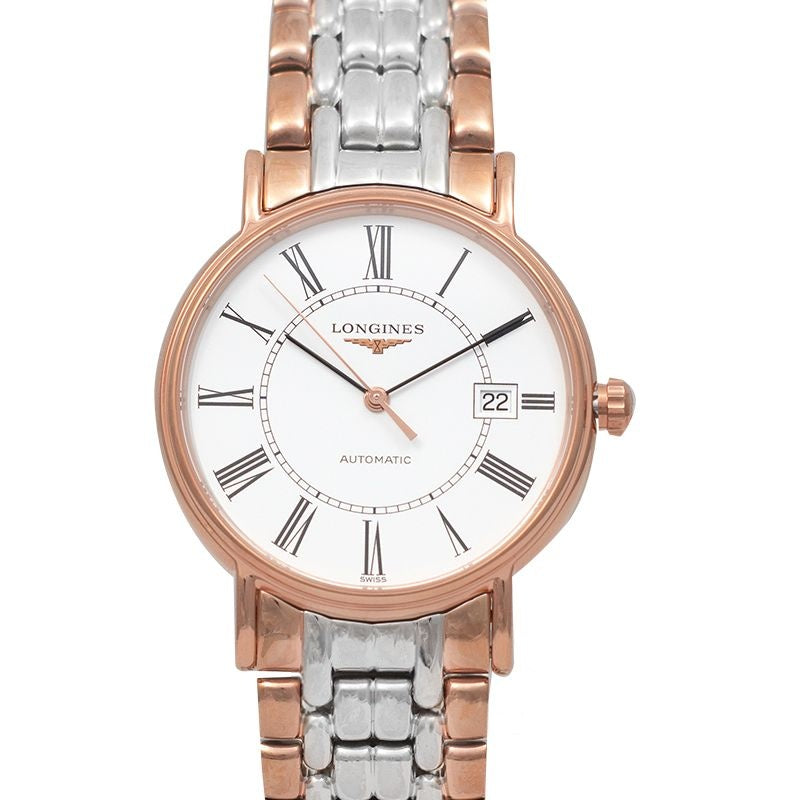 Montre Pr?sence 38 mm en acier inoxydable avec cadran blanc L49211117