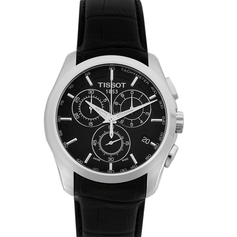 Montre T-Classic 41 mm en acier inoxydable avec cadran noir T035.617.16.051.00