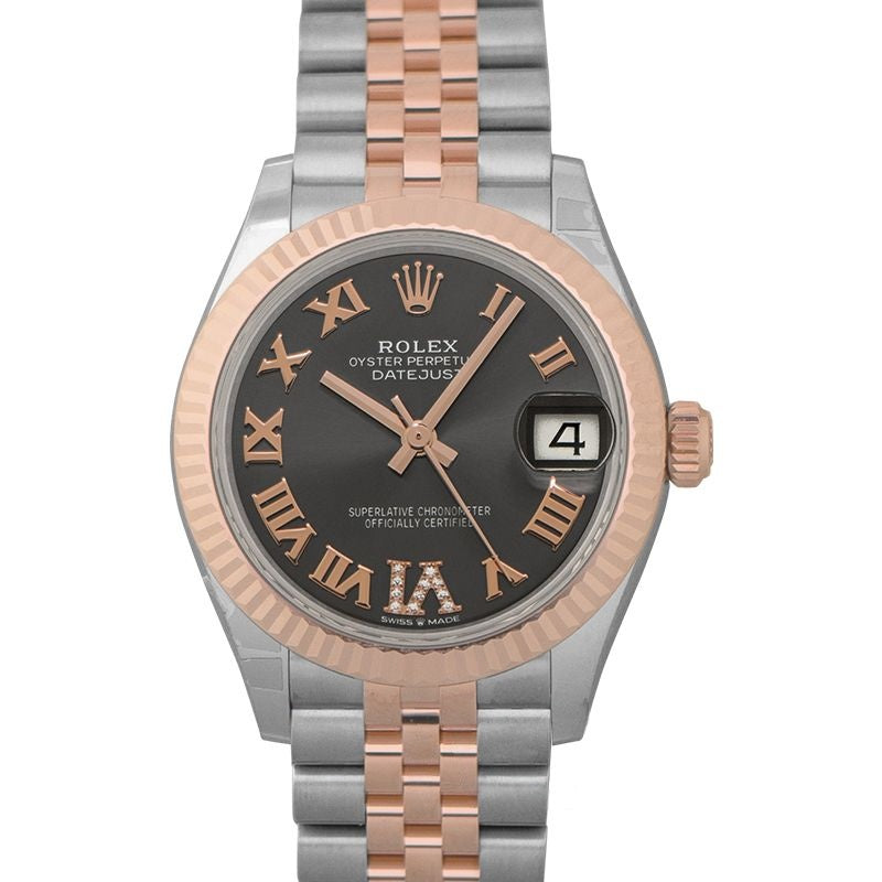 Datejust 31 mm Rhodium set with diamonds Dial in Stainless Steel, Everose Gold 278271-0030