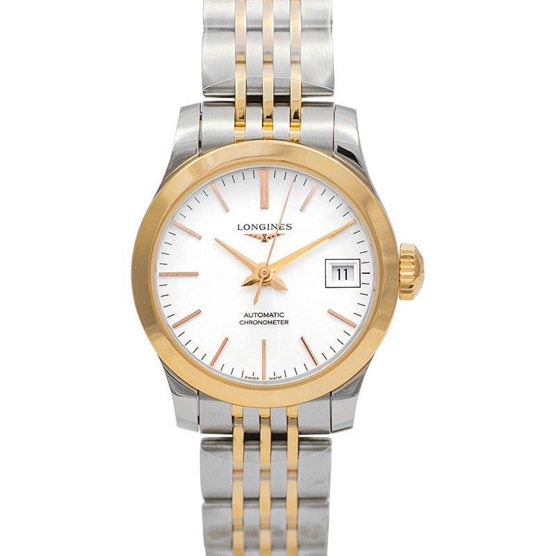 Record ? 26.00?mm Sunray silver Dial in Stainless Steel, 18 karat pink gold cap 200 L23205727