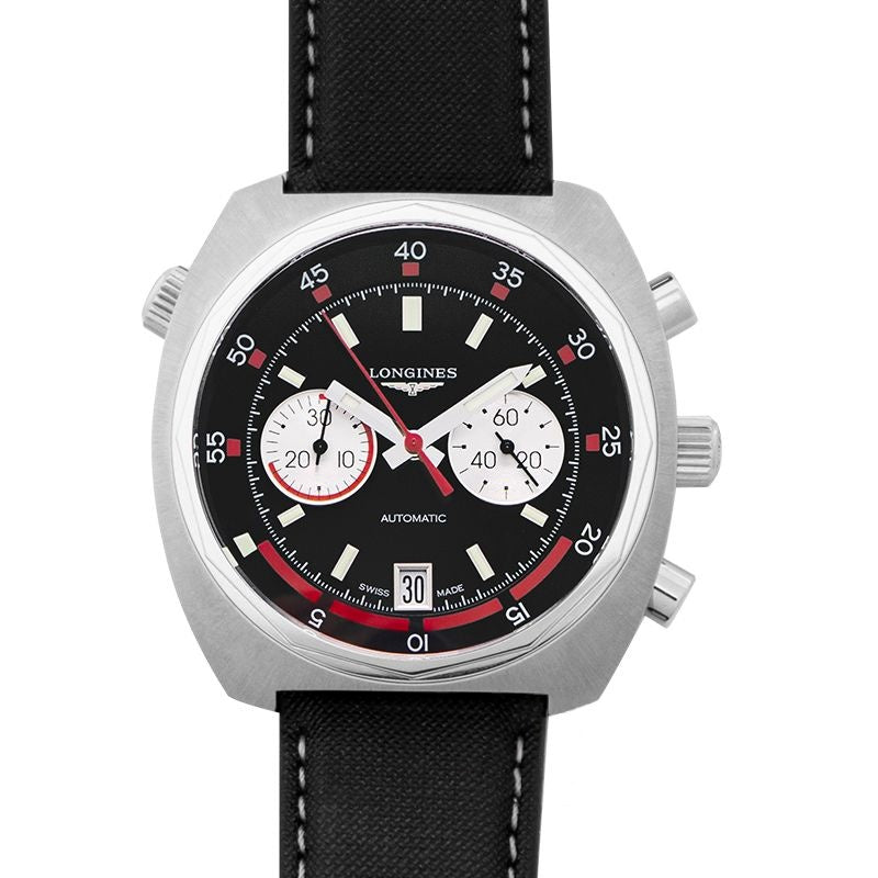 Longines Heritage 43mm Black Dial in Stainless Steel L27964520