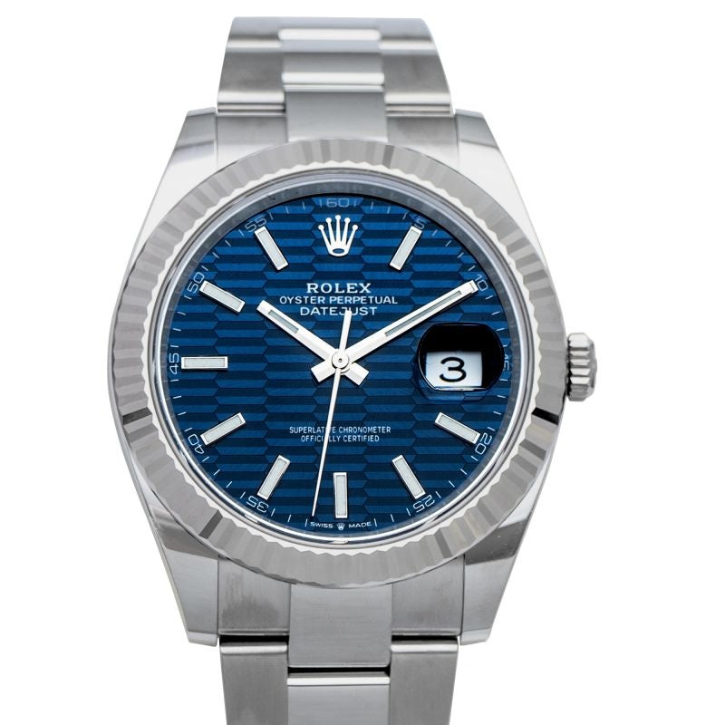Datejust 41 mm Blue Dial in Stainless Steel, White Gold 126334-0031