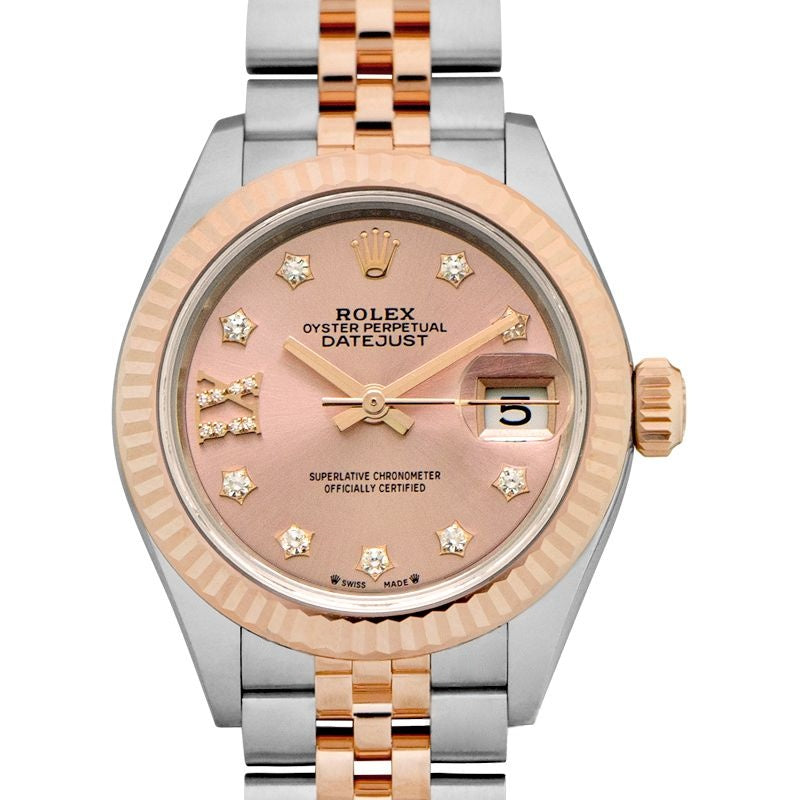 Lady Datejust 28 mm Rose Gold Dial in Stainless Steel, Everose Gold 279171-0027