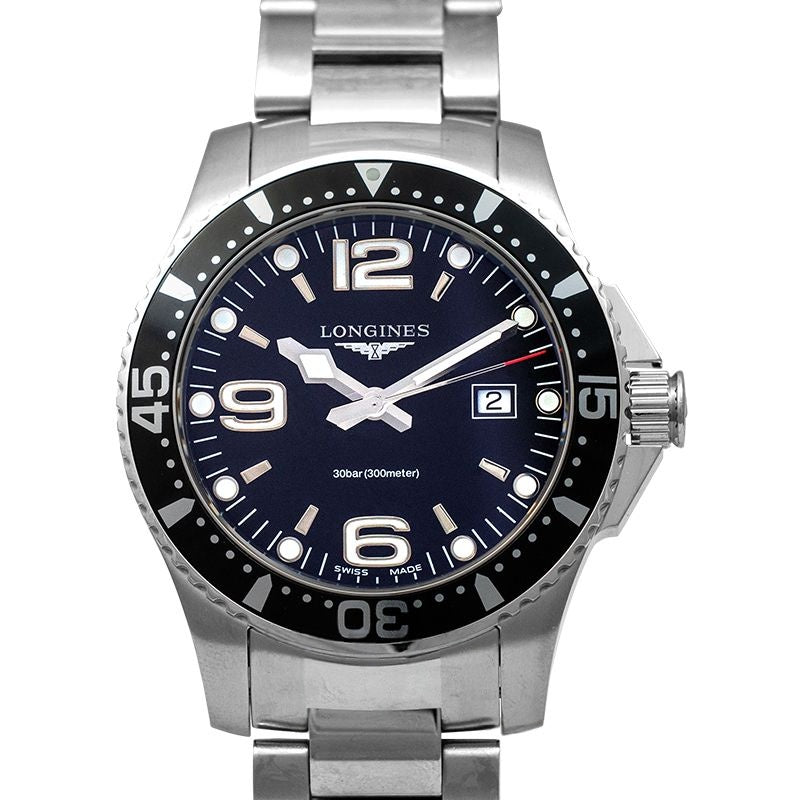 HydroConquest 39 mm Black Dial in Stainless Steel L37304566