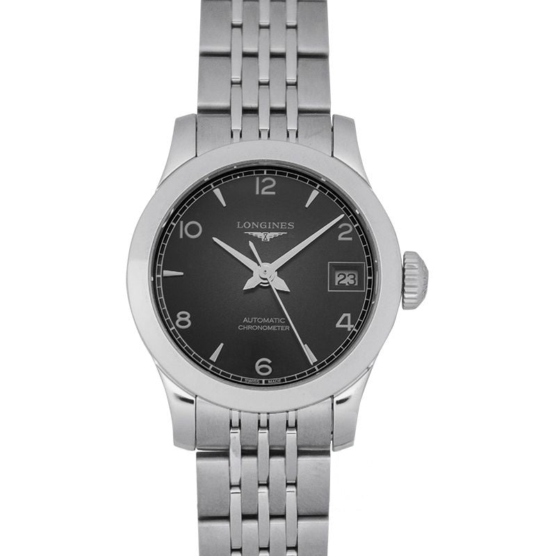 Record  Black Dial in Stainless Steel L23204566