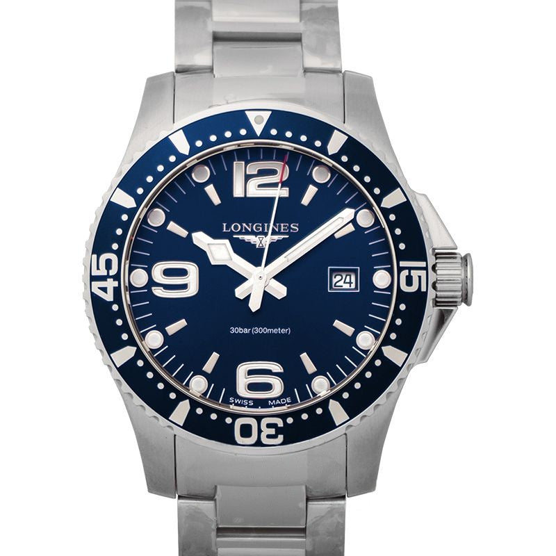 Montre HydroConquest 39 mm en acier inoxydable avec cadran bleu L37304966