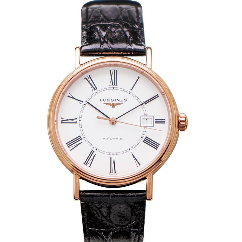 Montre Pr?sence 40 mm en acier inoxydable avec cadran blanc L49221112