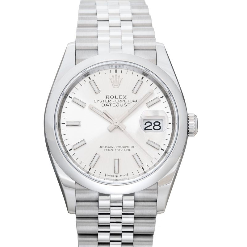 Datejust 36 mm Silver-tone Dial in Stainless Steel 126200-0001