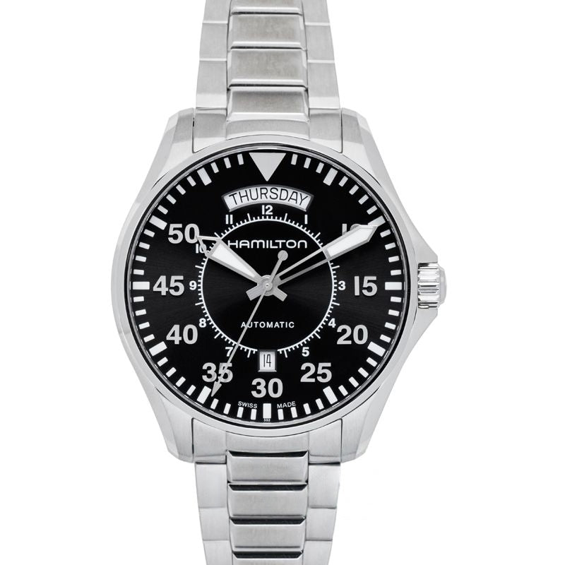 Khaki Aviation 42 mm Black Dial in Stainless Steel H64615135
