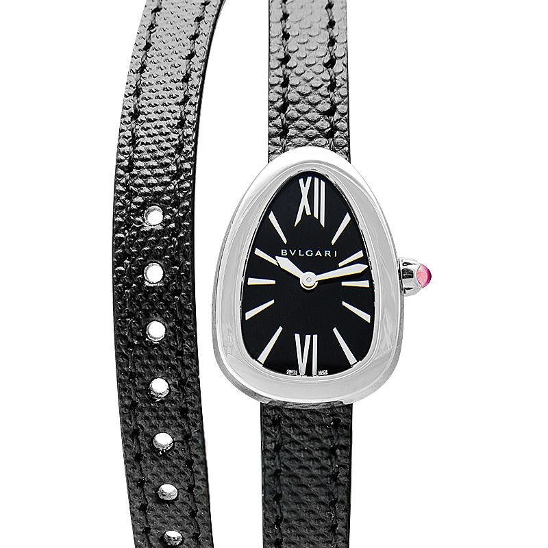 Serpenti 27 mm Black Dial in Stainless Steel, Diamond 102782