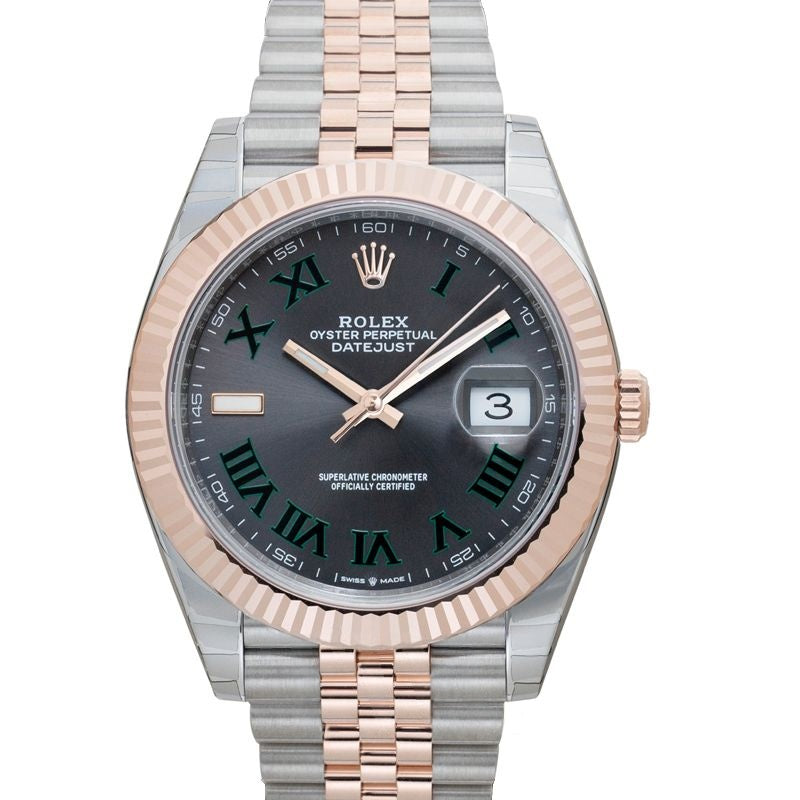 Datejust 41 mm Slate Dial in Stainless Steel, Everose Gold 126331