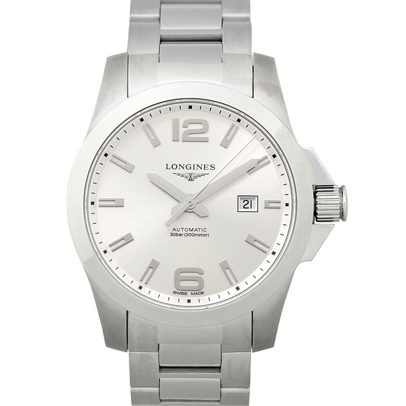 Longines Conquest 43 mm Silver Dial in Stainless Steel L37784766