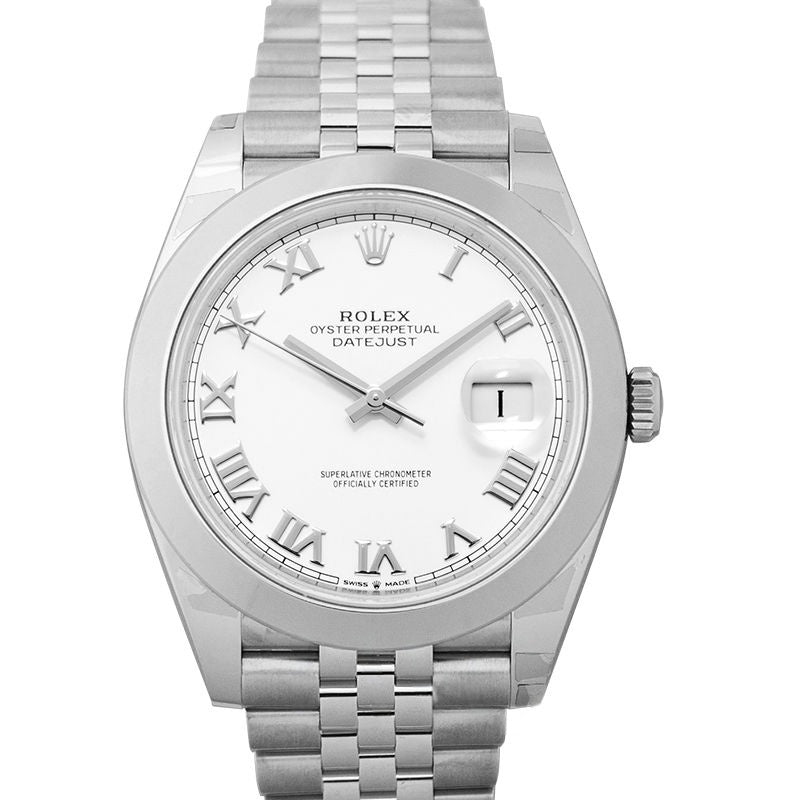 Datejust 41 mm White Dial in Stainless Steel 126300-0016