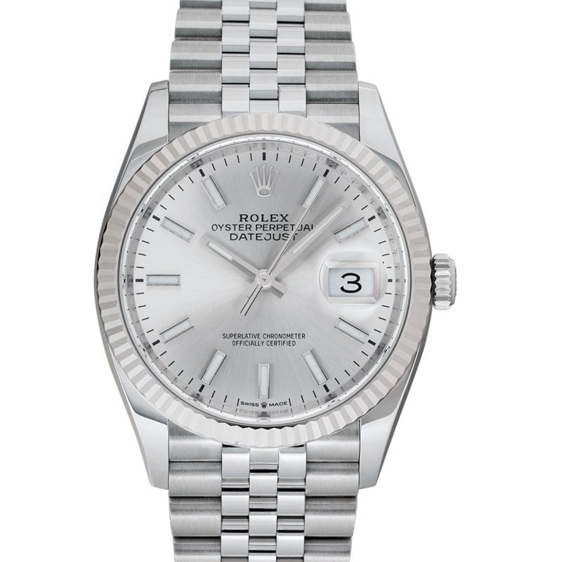 Datejust 36 mm Silver Dial in Stainless Steel, White Gold 126234-0013