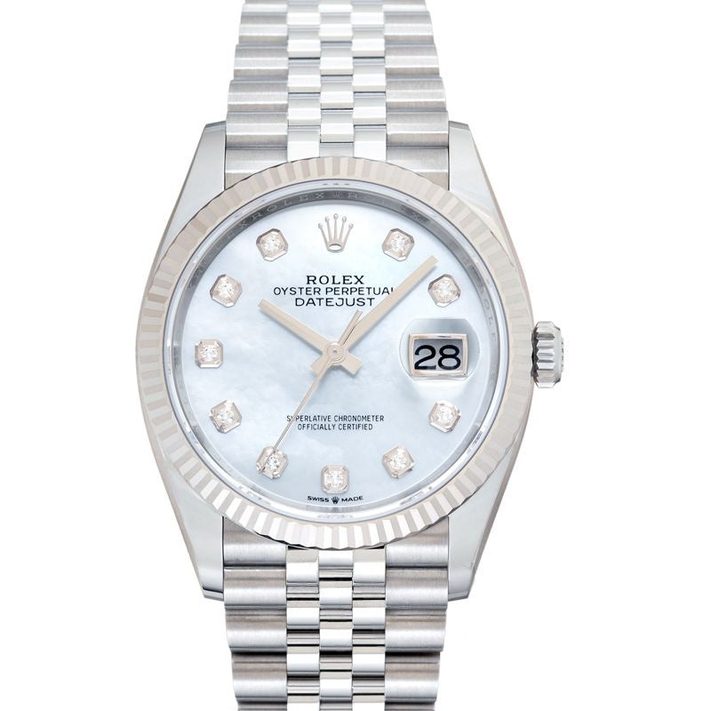 Datejust 36 mm Mother of pearl Dial in Stainless Steel, White Gold 126234-0019