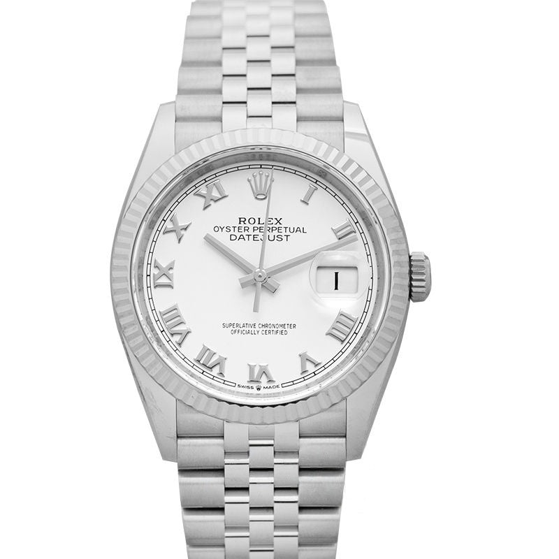 Datejust 36 mm White Dial in Stainless Steel, White Gold 126234-0025