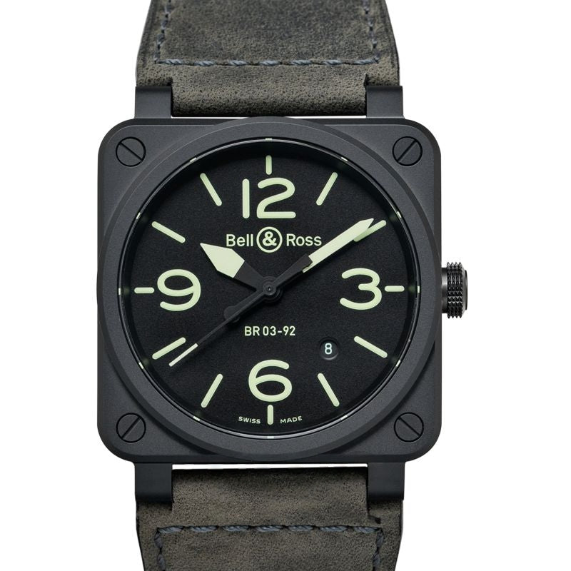 Instruments 42mm Black Dial in Ceramic BR0392-BL3-CE/SCA