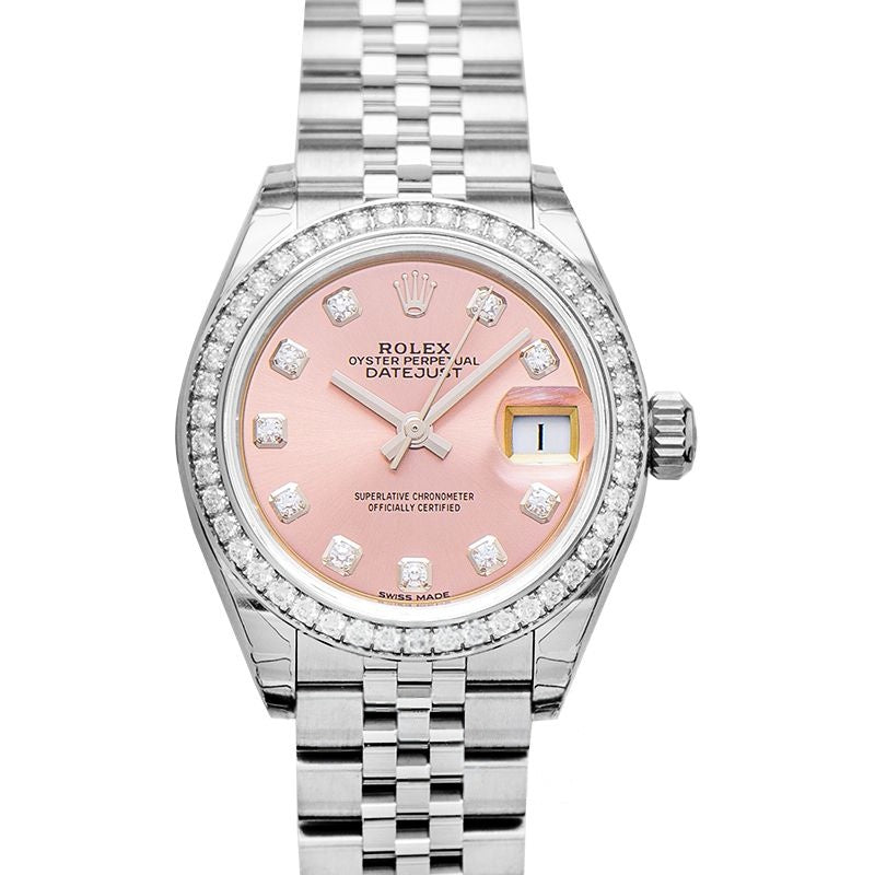 Lady Datejust 28 mm Pink Dial in Stainless Steel, White Gold 279384RBR-0003