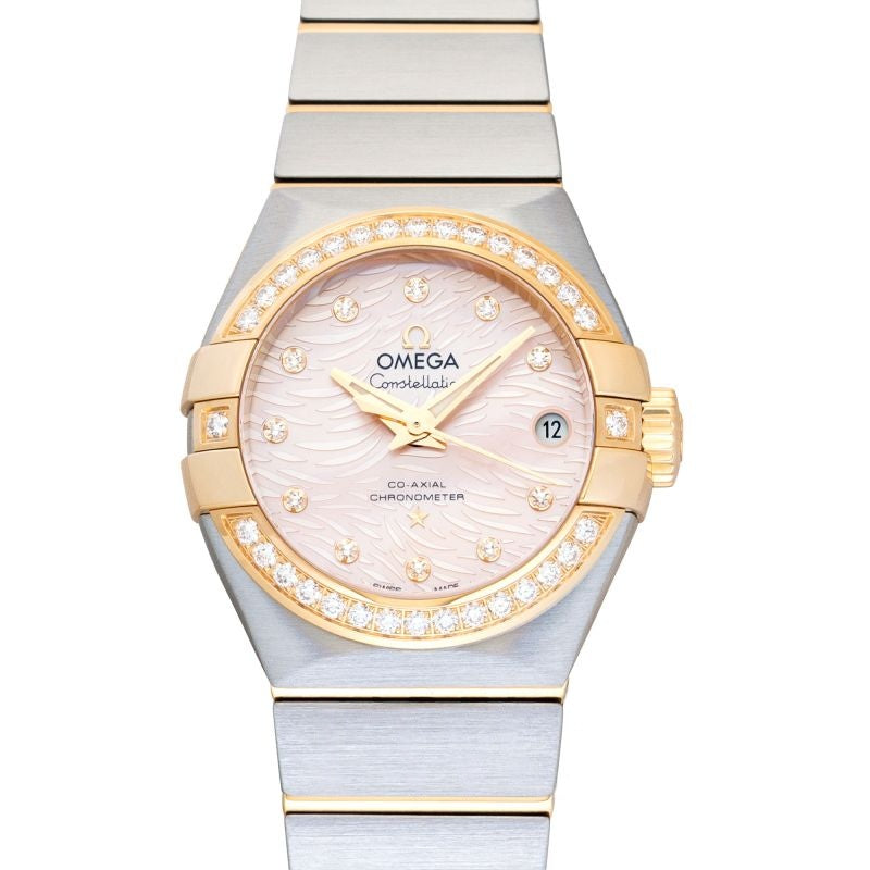 Constellation 27 mm Pink Dial in 18kt Yellow Gold, Stainless Steel 123.25.27.20.57.005