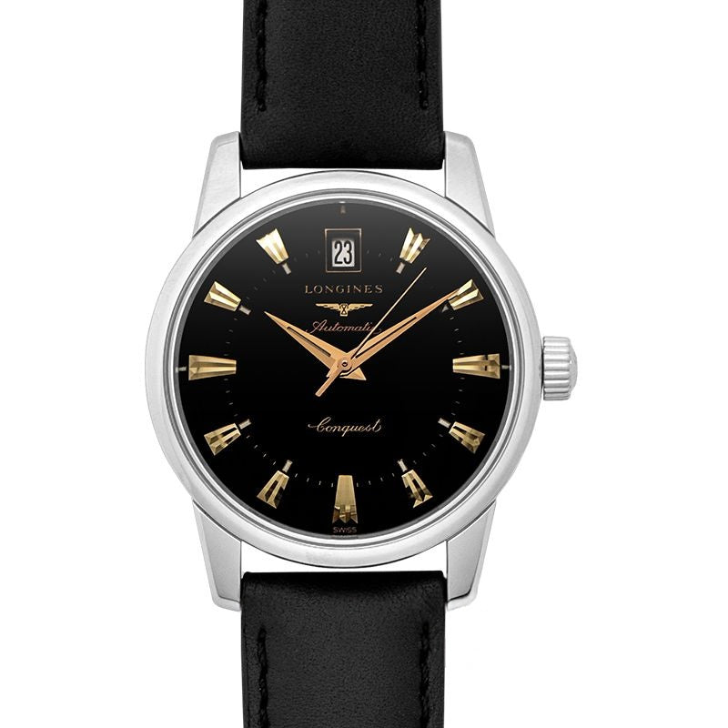 Longines Heritage 35 mm Black Dial in Stainless Steel L16114522