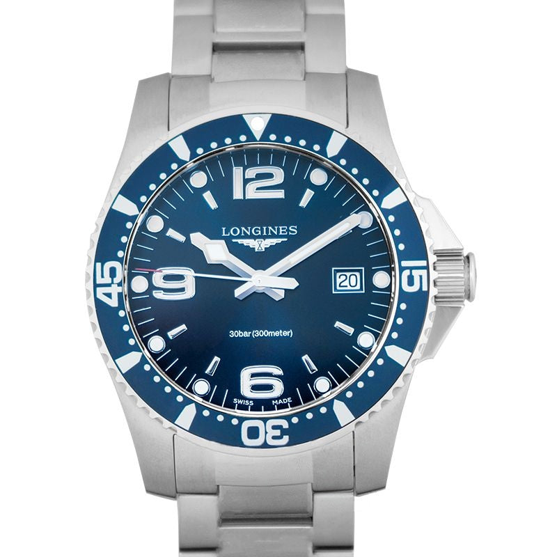 Montre HydroConquest 41 mm en acier inoxydable avec cadran bleu L37404966