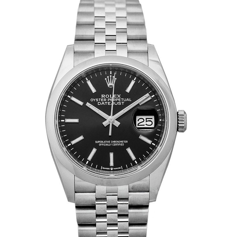 Datejust 36 mm Black Dial in Stainless Steel 126200-0003